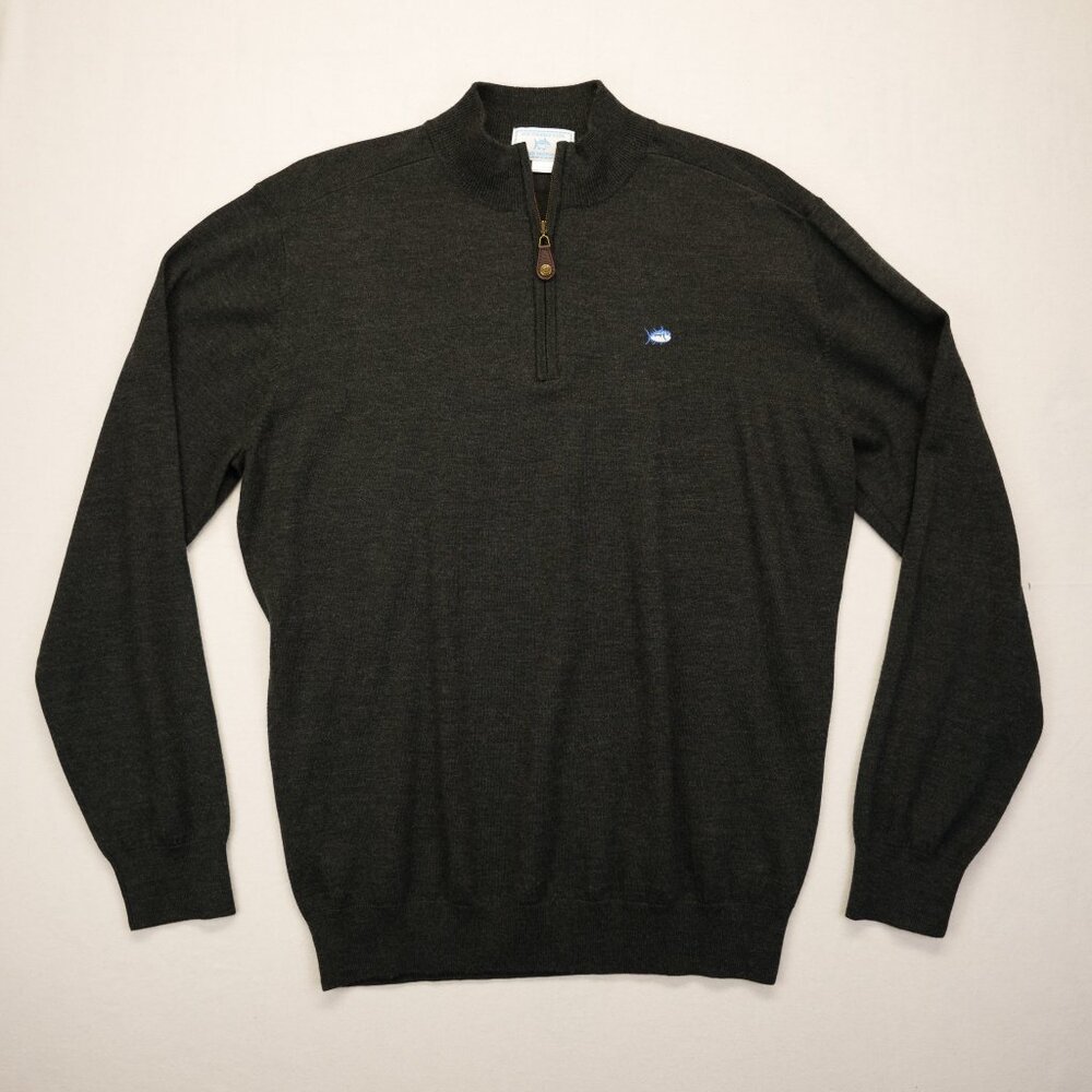 Southern Tide Men’s Skip Jack Quarter Zip Merino Wool Sweater Mock Neck‎ Large L